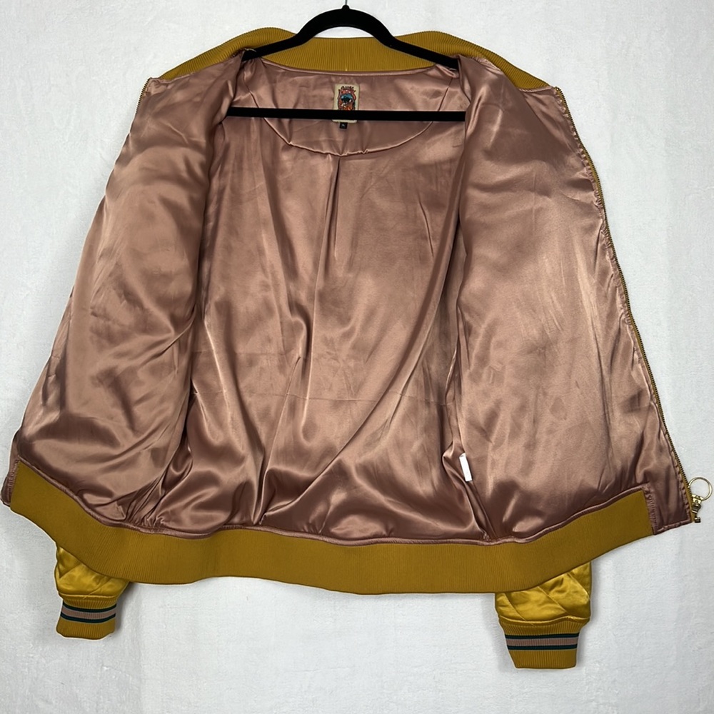 Classic Rock Couture Dolly Western Mustard Bomber Jacket - Picture 15 of 16